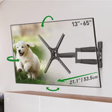 Barkan TV Wall Mount, 13-65 inch Full Motion Articulating - 4 Movement Long Premium Flat/Curved Screen Bracket, up to 80 lbs, Extremely Extendable,Fits LED OLED LCD