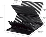 YAMAZAKI home 2608 Dish Drainer-Drying Rack for Kitchen Counters, One Size, Black