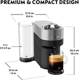 Nespresso Vertuo Pop+ Coffee Machine Titan And Aeroccino Milk Frother Bundle
