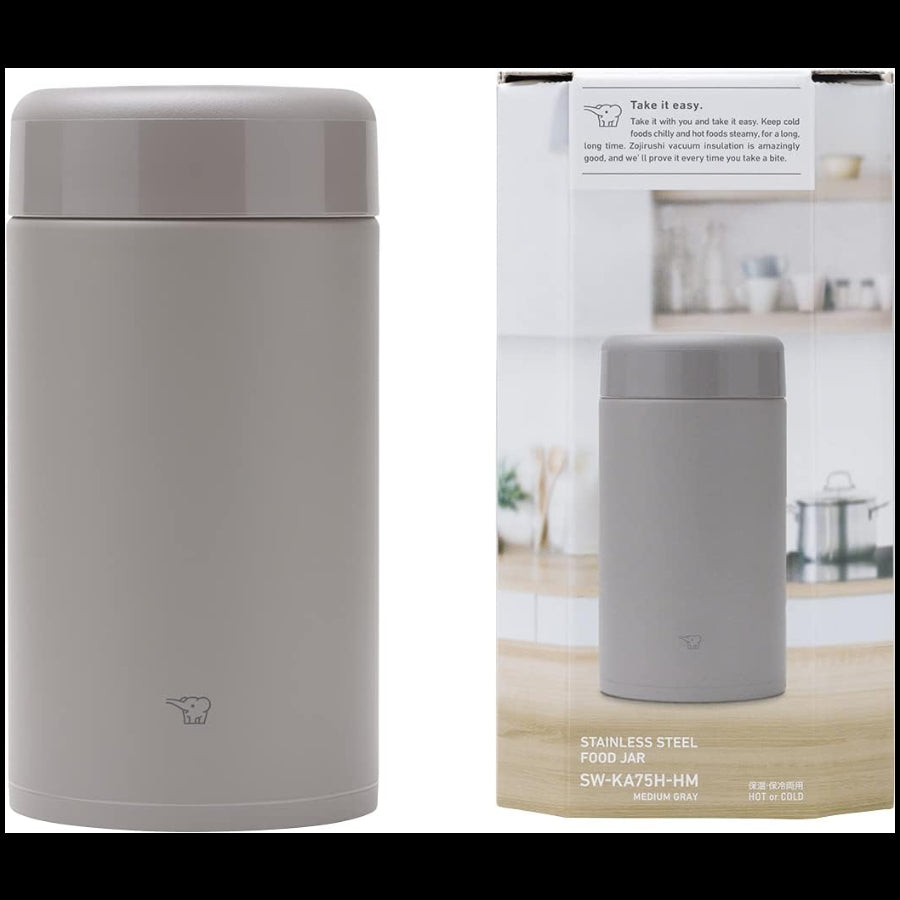 Zojirushi SWKA75H Stainless Steel Lunch Jar 25oz Medium Gray