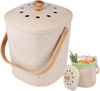 White Magic Eco Basics Compost Kitchen Waste Bin - 6L - Pebble