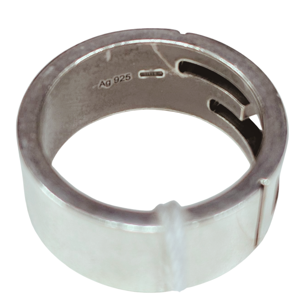Gucci Branded Cutout G Ring SV925 7.7G Size 11