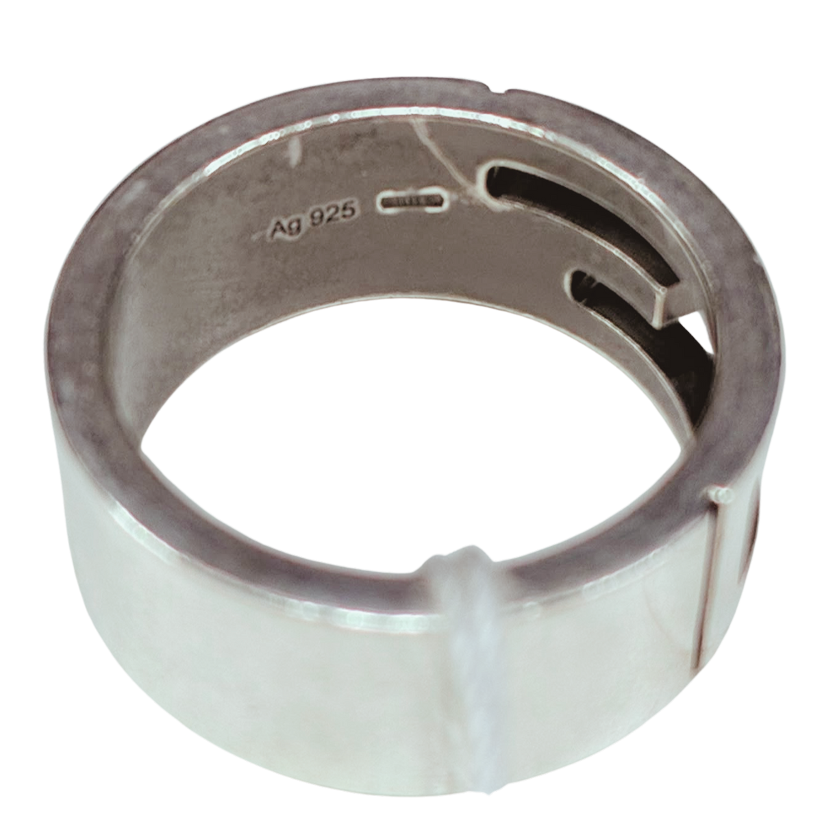 Gucci Branded Cutout G Ring SV925 7.7G Size 11