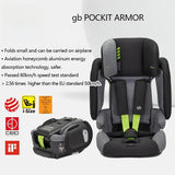 gb POCKITARMOR Car Seat for 9-12 Years, 36kg Weight Limit, Memory Foam Headrest, Side Impact Protection, ECE R129/03 & GB27887-2011 Certified, Compact and Easy to Fold,Grey