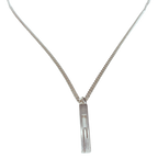 Gucci SV925 Cutout G Bar Necklace 15.6G