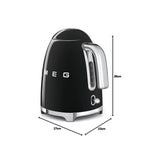 Smeg, KLF03BLUK Electric Kettle 1.7L, Black