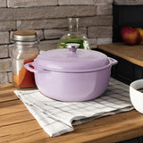 Lodge 6 Quart Enameled Cast Iron Dutch Oven With Lid Dual Handles Lilac