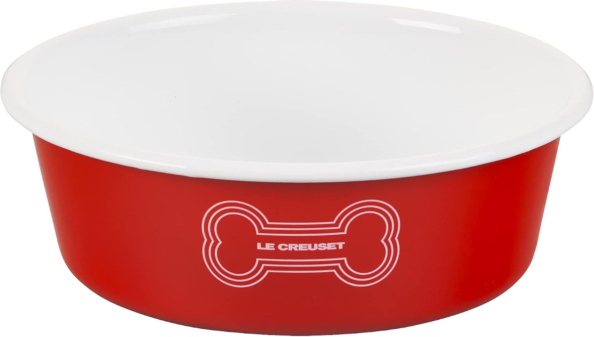 Le Creuset Enamel on Steel Large Dog Bowl, 6 Cups, Red