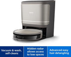 Philips 9000 Series Robot Vacuum and Wash Ultra Strong Suction Fresh Water Mopping All-in-One Station Obstacle Detection Control via App