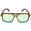 Caprio Grey Yellow Wooden Frame Unisex Square Sunglasses