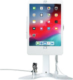 Dual Kiosk Stand – CTA Security Stand with Locking Case, Cable, Stylus and Tether – Compatible with Headphone Jack, iPad 7th/ 8th/ 9th Gen 10.2”, iPad Pro 10.5 (PAD-ASKW10) – White