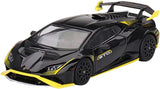 TrueScale Miniatures MINI GT 1/64 Lamborghini Huracan STO Nero Noctis Right Handle, Finished