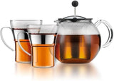 Bodum K1801-16CAR Assam Set Teapot with Infuser and 4553-16B Tea Glasses
