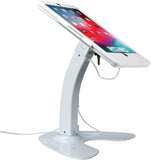 Dual Kiosk Stand – CTA Security Stand with Locking Case, Cable, Stylus and Tether – Compatible with Headphone Jack, iPad 7th/ 8th/ 9th Gen 10.2”, iPad Pro 10.5 (PAD-ASKW10) – White