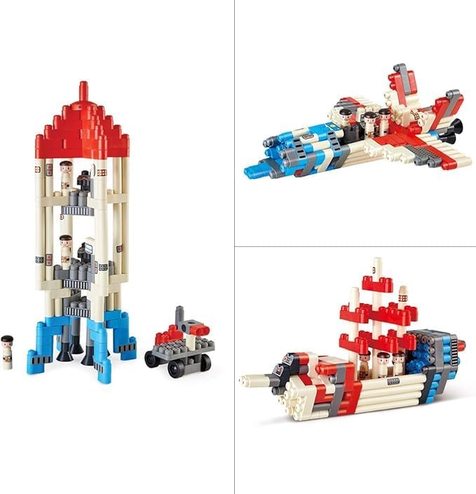HAPE POLY-M Adventure Rocket,Red, White, Blue, Black,medium