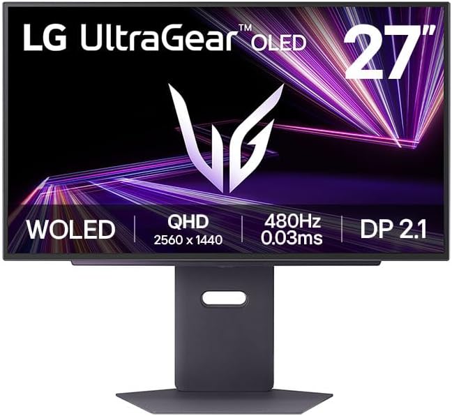 LG 27GX790AB 27" Ultra Gear QHD OLED Gaming Monitor 480Hz Refresh Rate 0.03ms VESA Display HDR True Black 400