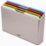 Joseph Joseph Folio Plastic Cutting Board Set with Storage Case Silver S 60187