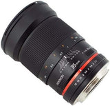 Rokinon RK35M-C 35mm f/1.4 Fixed Lens, Black Canon Mount