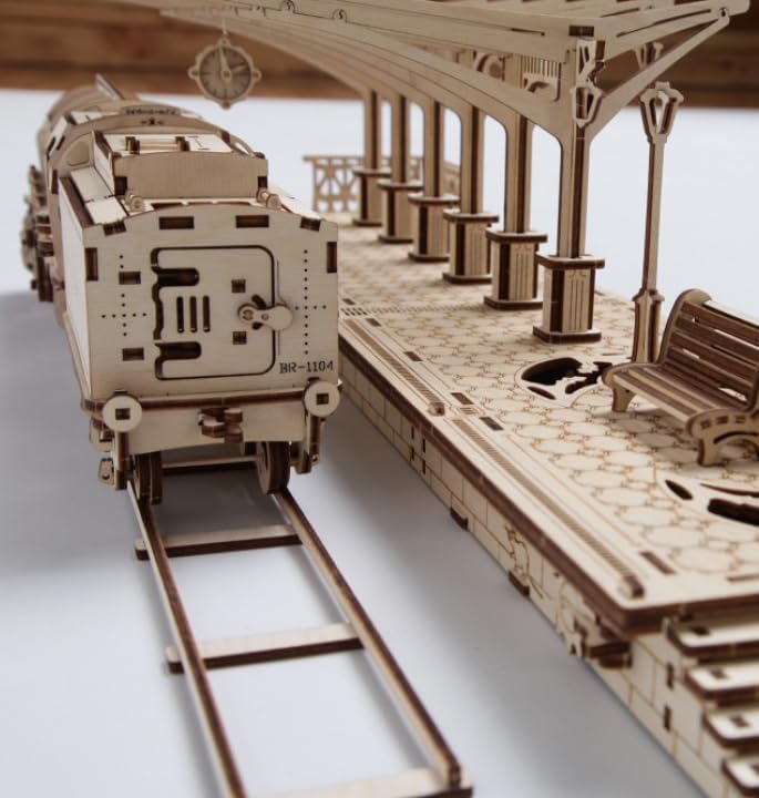 Ugears Railway Platform for Steam Locomotive Model Secondary image