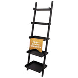 Kiera Grace Providence Hadfield 5 Tier Ladder Shelf Modern Leaning Bookshelf Storage Rack for Home, Office, 18" x 67", Black