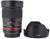 Rokinon RK35M-C 35mm f/1.4 Fixed Lens, Black - For Canon