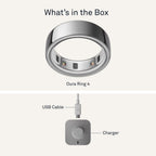 Oura Ring 4 - Silver - Size 9 - Smart Ring - First Size with Oura Size Kit - Wearable Sleep Tracking - Heart Rate - Fitness Tracker -