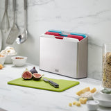 Joseph Joseph Folio Plastic Cutting Board Set with Storage Case Silver S 60187