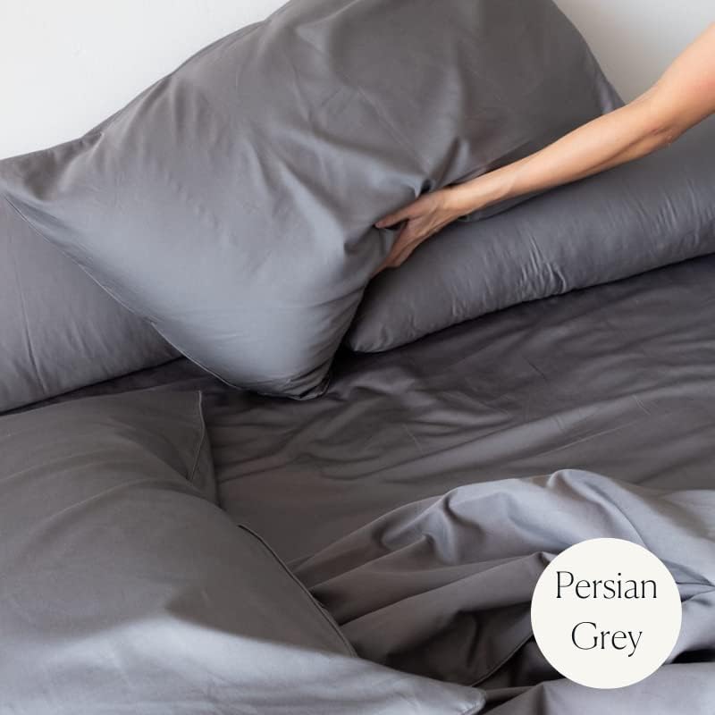 Weavve Home Cotton Fitted Sheet, King Size, Persian Grey Main image