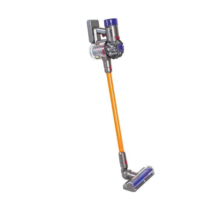 CASDON 68702 - Little Helper Dyson Cord-free Vacuum Cleaner Toy, 4 Pieces Grey, Orange and Purple