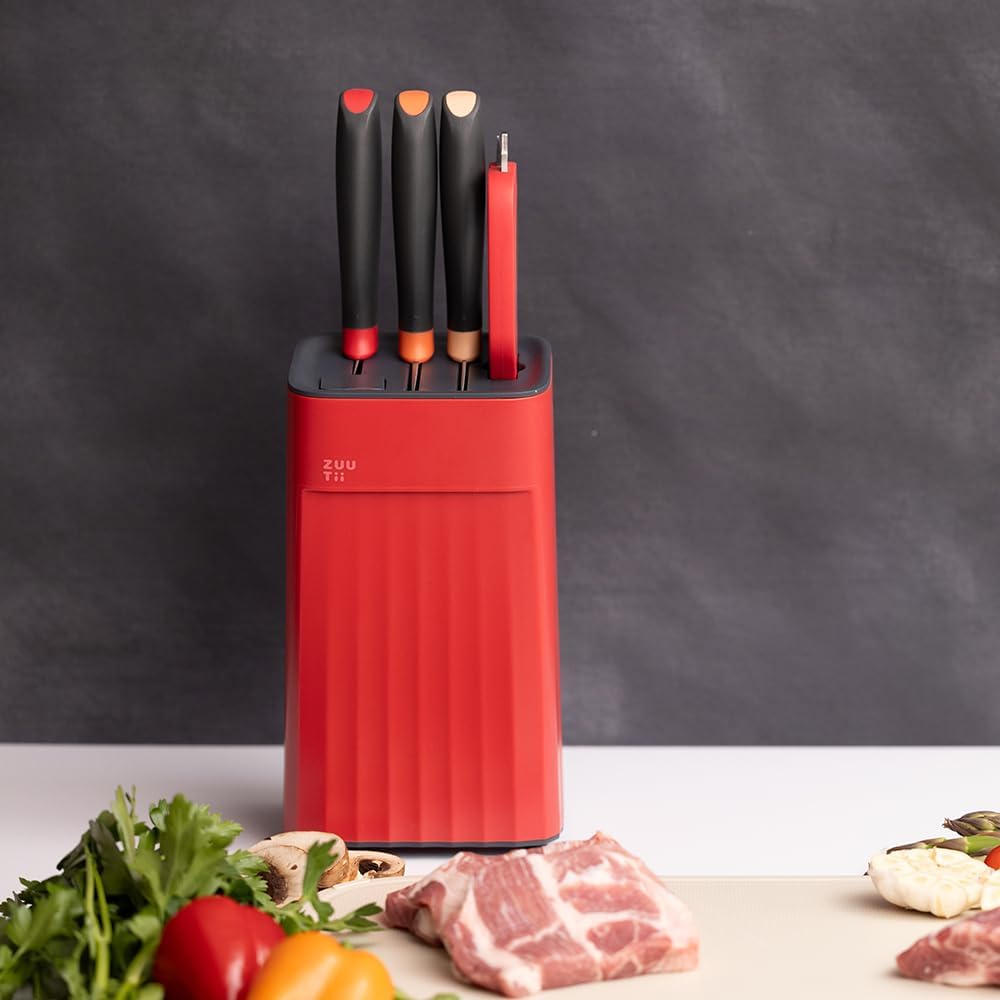 KNIFE SET 5PCS ROSE RED ZUUTII