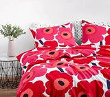 Marimekko 221456 Unikko Duvet Cover Set Red, King