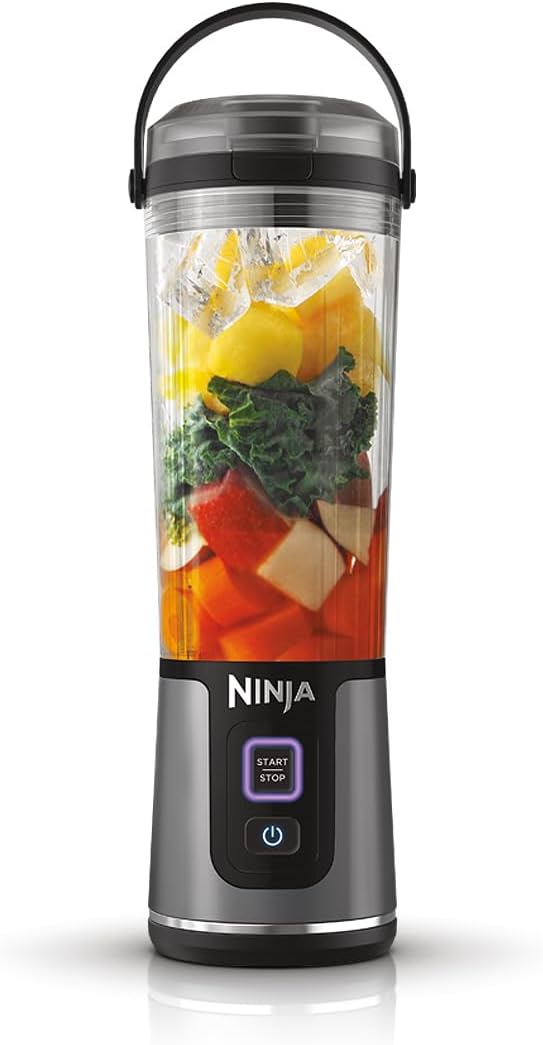 Ninja Blast Portable Blender, 30-second blend, BlastBlade(TM) Assembly, Crushes Ice, under 800g, Sip Lid, BPA Free, Re-chargeable Base, USB-C Charging Cord, 470ML, Ninja BC151SMBK, Black Main image