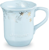 Le Creuset Frill Mug with Gold Decal, 330ml, Light Coastal Blue