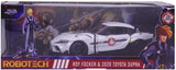 Robotech 1:24 2020 Toyota Supra DieCast Car And 2.75in Roy Focker Figure