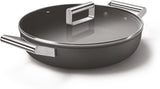 Smeg CKFD2811BLM Non-Stick Deep Pan with Lid, 28cm, Black