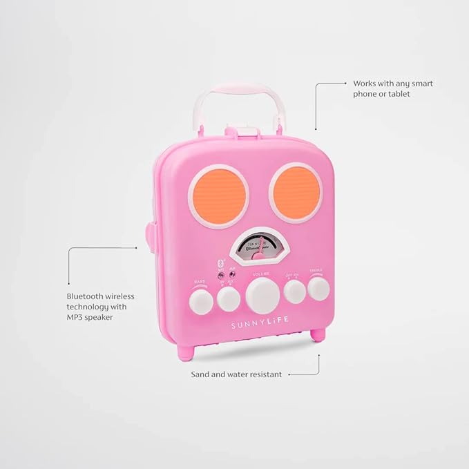 Sunnylife S2ISOBCP Beach Sounds Speaker, Candy Pink Secondary image