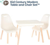 B. toys- B. spaces- Table and Chair Set- Furniture For Toddlers- 1 Craft Table & 2 Chairs- Natural Wooden Legs- Ivory- 3 years +