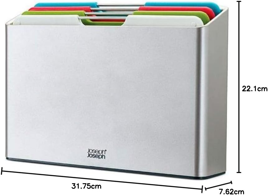 Joseph Joseph Folio Plastic Cutting Board Set with Storage Case Silver S 60187