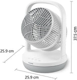 Philips Table Fan Series 2000, Powerful & Ultra-Quiet with SilentWings Technology, 23 db Air Circulator, Adjustable Tilt 180 degrees, 12h timer, for Bedroom, Home and Office, White (CX2050/00)