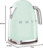Smeg KLF03PGUK 50s Retro Style Kettle 1.7 L Capacity With Water Level Indicator