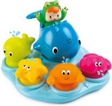 Smoby - Cotoons Isle de Bain - Bath Game - 4 Characters Water Sprinklers + 1 Whale Watering Can - Toy for Babies from 12 Months