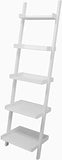 Kiera Grace Providence Hadfield 5 Tier Ladder Shelf Leaning Bookshelf Storage Rack for Home, Office, 18" x 67", White