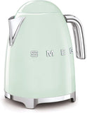 Smeg KLF03PGUK, 50's Retro Style Kettle, 1.7 L Capacity with Water Level Indicator, 360 Swivel Base, Anti-Slip Feet, Soft Opening Lid, Stainless Steel, Pastel Green