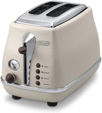 DeLonghi Icona Vintage CTOV2003.BG 2Slice Toaster With Lid Beige