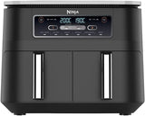 Ninja Foodi AF300 Dual Zone Digital Air Fryer 2 Drawers 7.6L 6in1 Uses No Oil Air Fry Max Crisp Roast Bake Reheat Dehydrate Non Stick