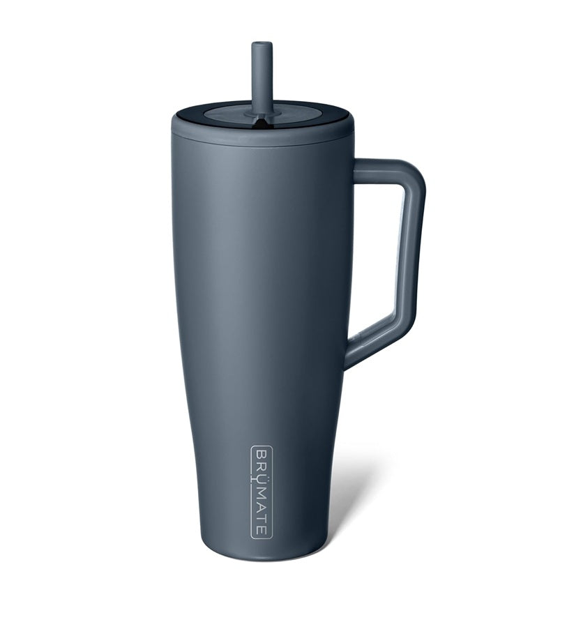 BrüMate Era BERA40NB - Tumbler with handle and straw, 1.2L/40oz size, 100% leakproof, triple-insulated, made of Stainless Steel, cup-holder friendly, Nightfall Blue color