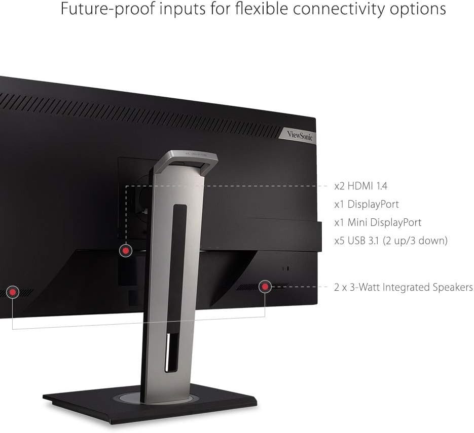 ViewSonic VG3448 34inch Ultrawide WQHD Ergonomic Monitor With 2x HDMI DisplayPort Mini DisplayPort USB