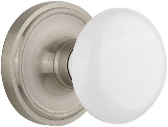 Nostalgic Warehouse Classic Rosette White Porcelain Round Door Knob Main image