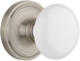 Nostalgic Warehouse Classic Rosette White Porcelain Round Door Knob