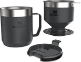 STANLEY Perfect Brew Pour Over Set | 12 oz Camp Mug with Lid Included | Drip Coffee Maker with Reusable Filter | Insulated Stainless Steel | BPA-Free | Black 2.0